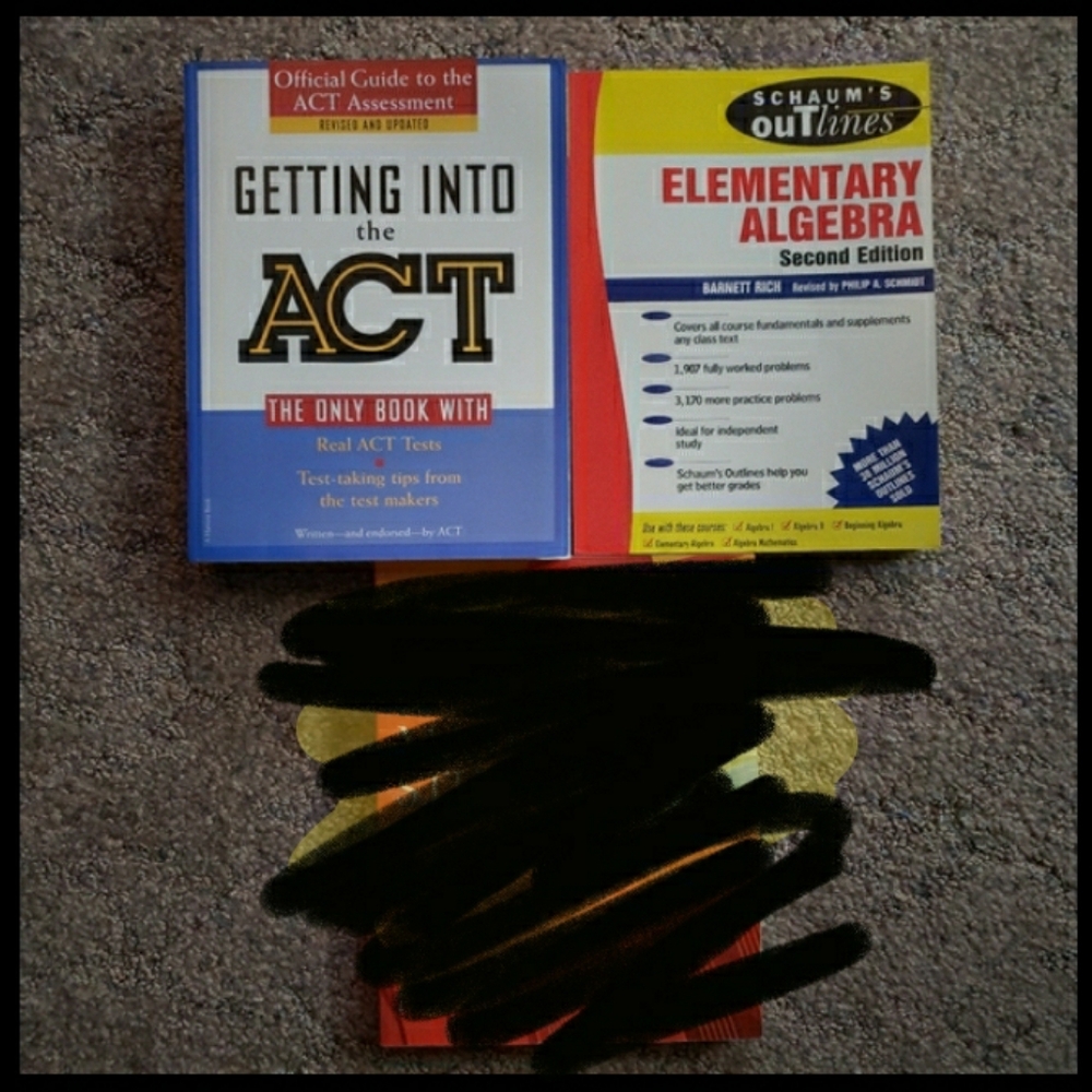 ACT Guide + Elementary ALGEBRA Study WORKBOOKS (other book SOLD ALREADY)